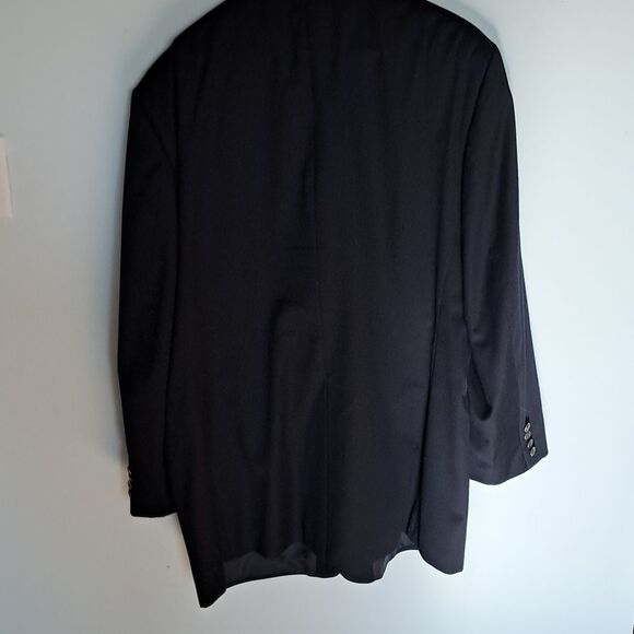 Michael Michael Kors Blazer Men's 46L Black Wool Office Career Formal Evening - Picture 3 of 11